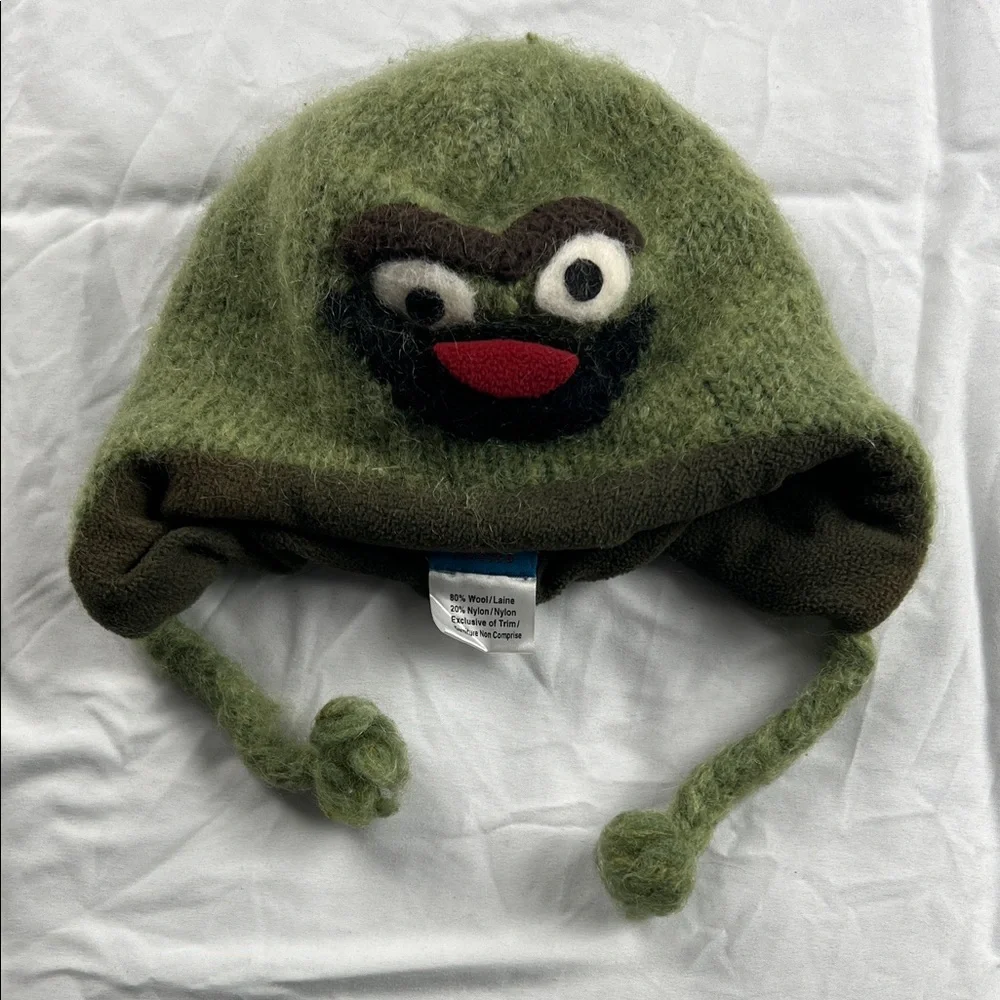 Kids Green‎ Fuzzy Character Earflap Hat